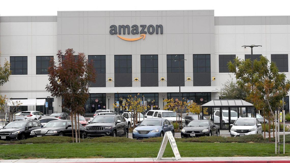 Entrance of the Amazon Fulfillment Center on Orange Avenue.
