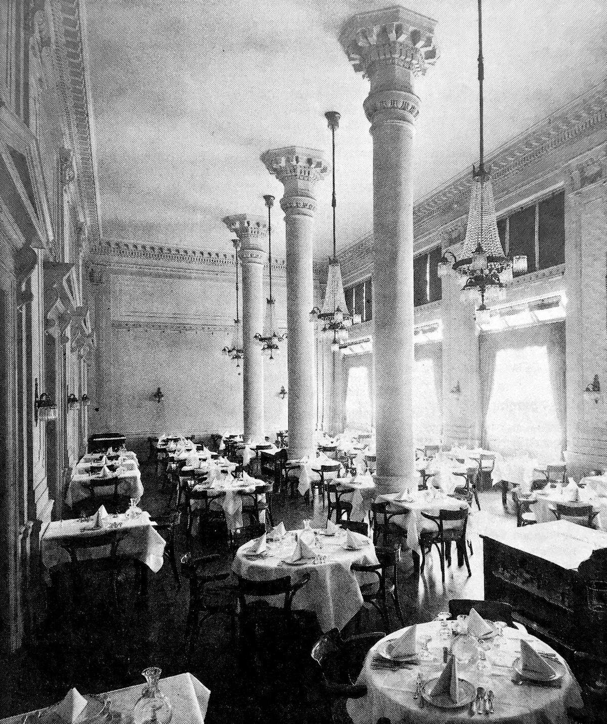 Lavish furnishings of the Hotel Fresno, shown in an early Claude "Pop" Laval photograph, in the hotel's early days.
