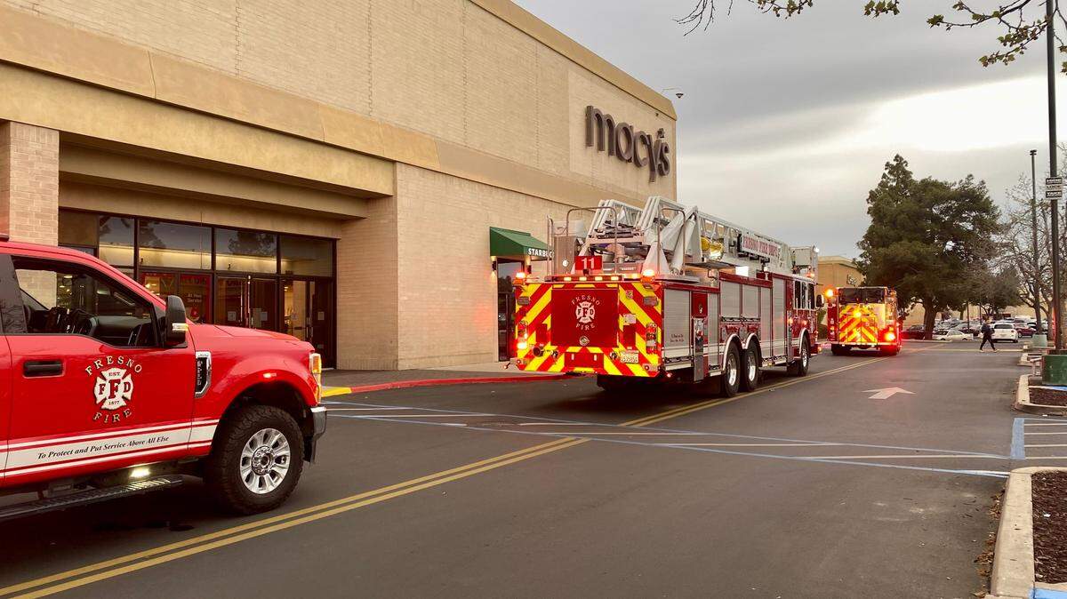 A bathroom fire in the Macy’s at Fashion Fair in Fresno, California prompted an evacuation on Saturday, March 22, 2025.