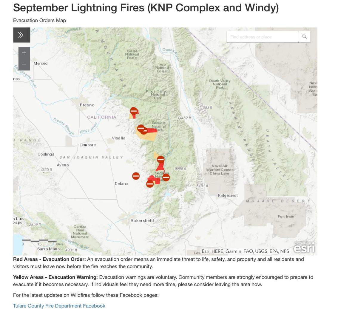 The Tulare County Sheriff Wednesday issued new evacuation orders for the Kings Complex Fire.