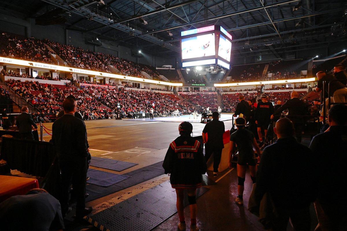 Thousands gather at the Mechanics Bank Arena for the CIF state wrestling championships held Sarurday, Feb. 26, 2022 in Bakerfield.