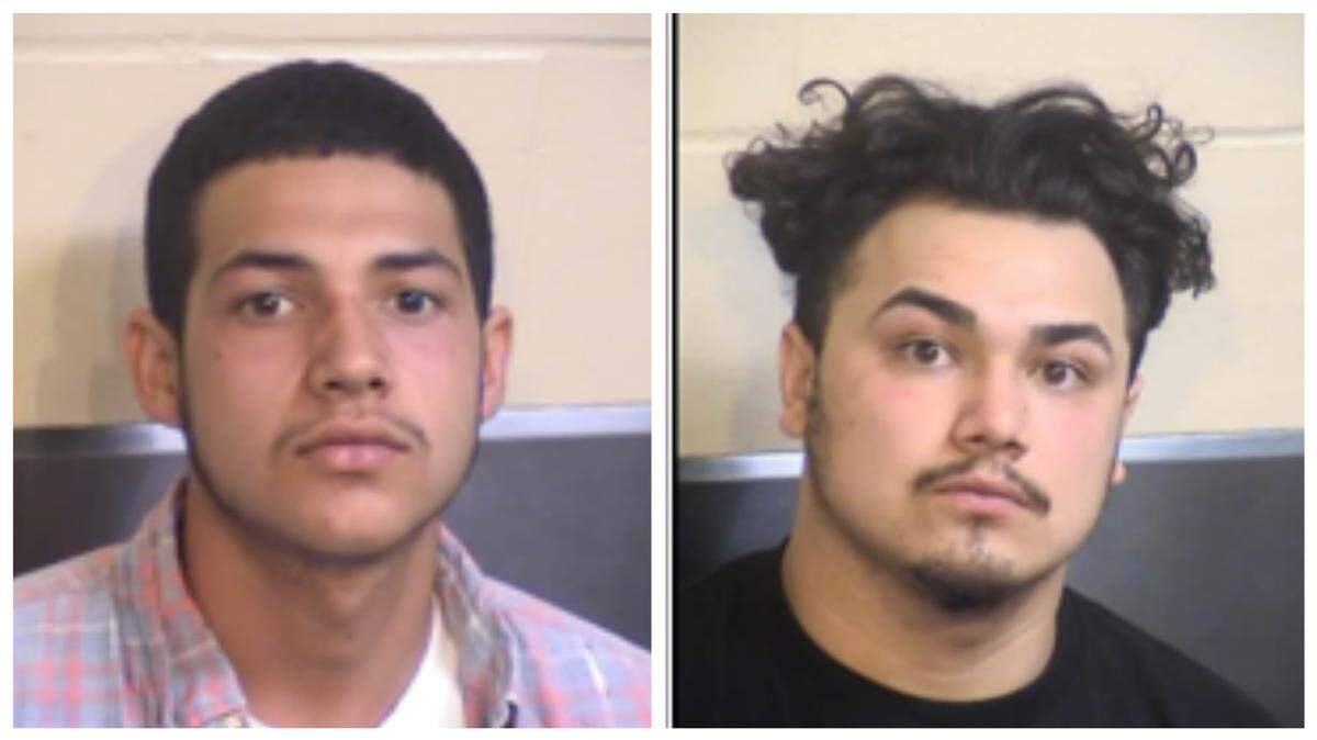Dominic Castellanos, 19, of Kingsburg (left) and Nathan Perez, 19, of Kingsburg were arrested Wednesday for the connection of two shootings that happened in Kingsburg.