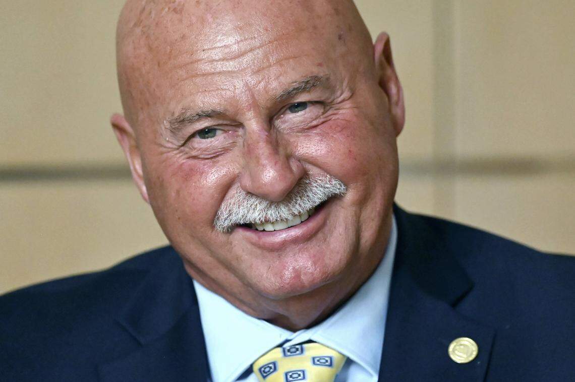 Fresno mayor Jerry Dyer addresses a wide range of topics during a Q&A session with Bee reporter Melissa Montalvo Monday, Feb. 9, 2026 at City Hall in Fresno.