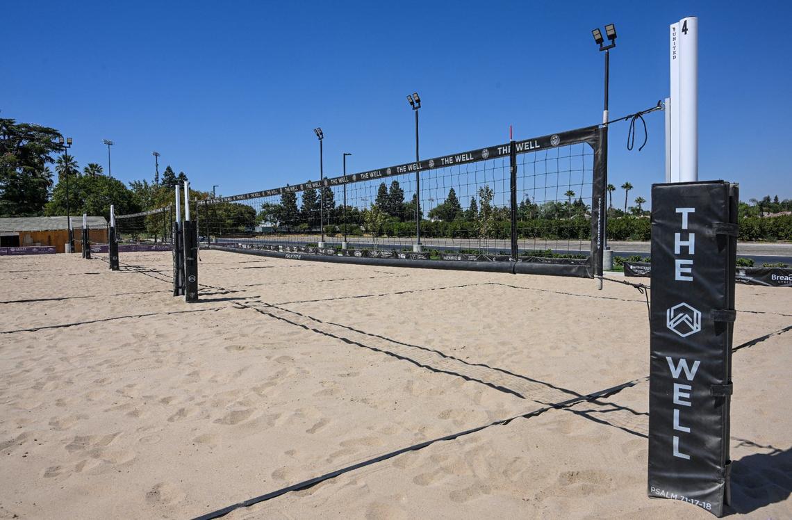 Beach volleyball courts are part of The Well Community Church’s new 53-acre campus in Clovis which also includes soccer and T-ball fields.