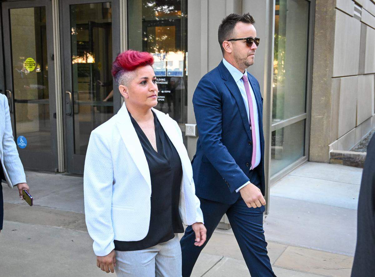 In this file photo Bitwise co-founders Irma Olguin Jr. and Jake Soberal walk out of the Robert E. Coyle Federal Courthouse in Fresno, where they pleaded guilty to wire fraud charges and agreed to pay millions in restitution on Wednesday, July 17, 2024.