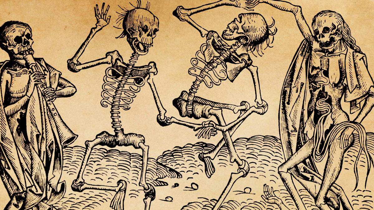 Inspired by the Black Death, “The Dance of Death,” was a common painting motif in the late medieval period. (Illustrations from the Nuremberg Chronicle by Hartmann Schedel, 1440-1514)