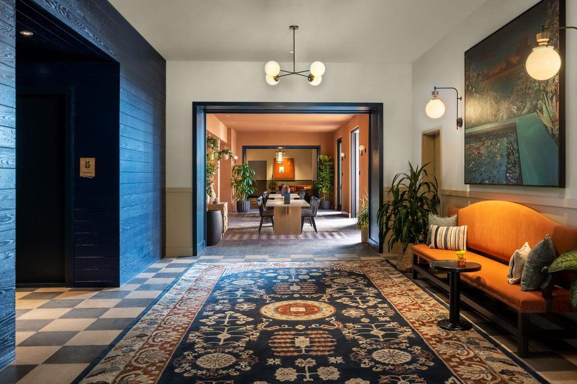 The lobby of El Capitan Hotel in Merced.