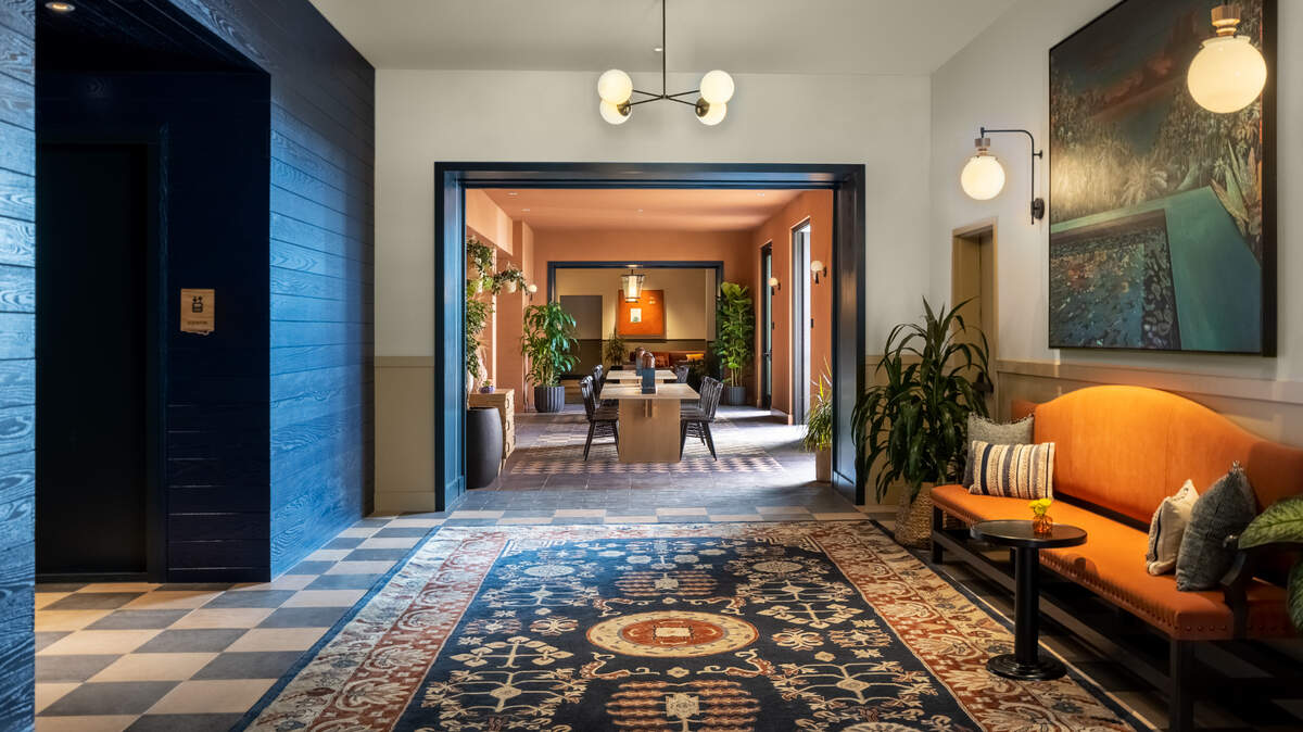 The lobby of El Capitan Hotel in Merced.