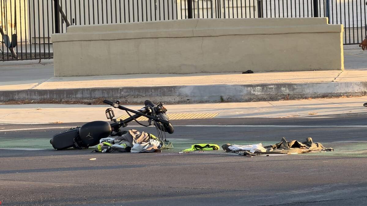A man on an E-bike was critically injured at Palm and Shields avenues on Wednesday, June 17, 2026.