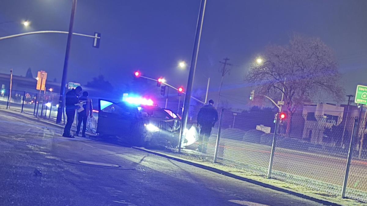 A vehicle crashed into a pole, moments before a woman gave birth in the back seat on Friday, Jan. 30, 2026.
