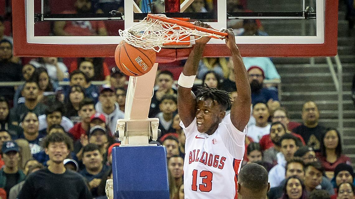 Fresno State guard Aguir Agau led the Bulldogs with 20 points in a 92-47 victory over Division II Cal State San Bernardino Sunday, Nov. 17, 2019. Agau hit 5 of 6 shots from the 3-point line and also had seven rebounds, two asissts and one blocked shot while playing just 18 minutes.