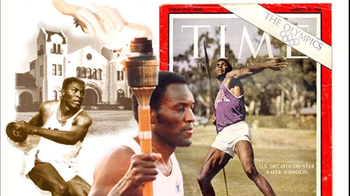 The first panel of a five panel mural in Kingsburg is shown in this undated handout photo. Each panel is 12x12 feet. The first panel is about Rafer Johnson, the Gold Medal Decathlon Olympic