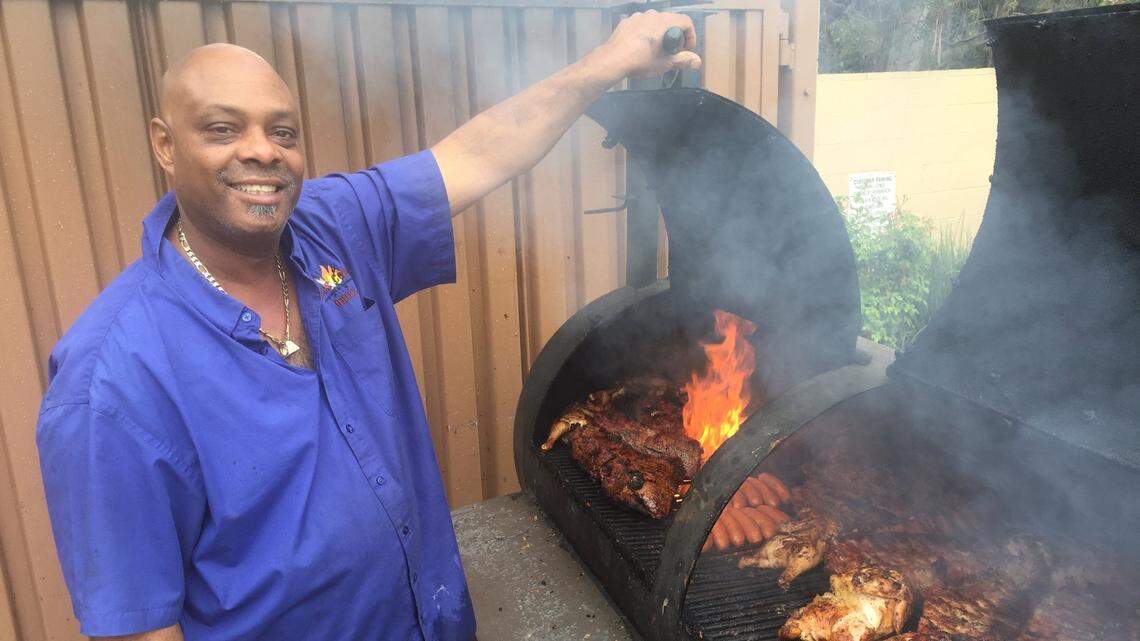 Phillip Young, owner of the Clovis barbecue place “Phill’s Corner Grill” in the Peacock Market as seen in this 2017 photo, has died, his family announced Tuesday night.