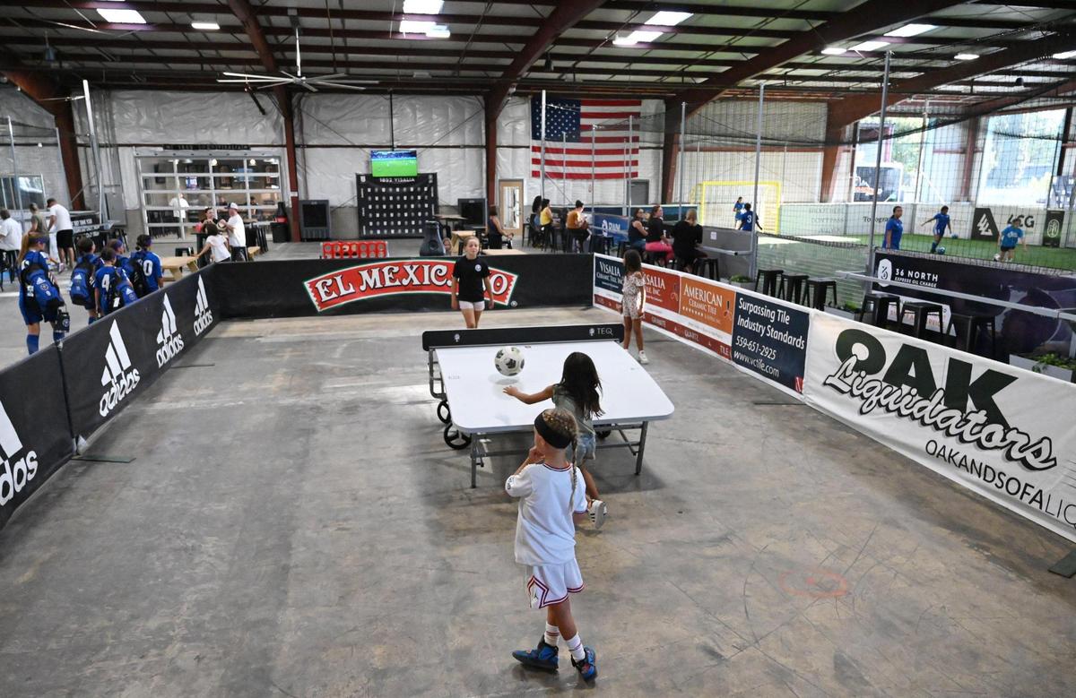 Jeremy Schultz, owner of Soccer City where a craft brewery is matched with an indoor soccer facility, offers a tour on Wednesday, Sept. 14, 2022 in Visalia.