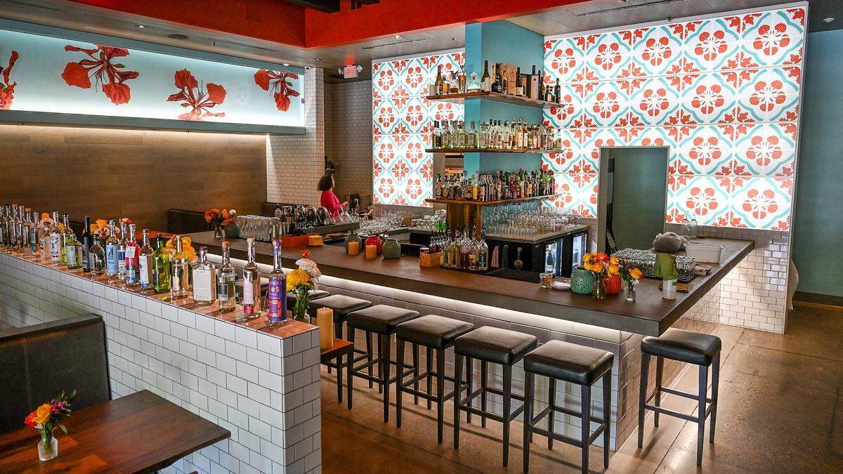 The bar and colorful decor are on display at Tabachines Cocina, located on the southwest corner of Herndon and Palm in Fresno, which has been voted in a poll by Fresno Bee readers as the highest-end restaurant in town.