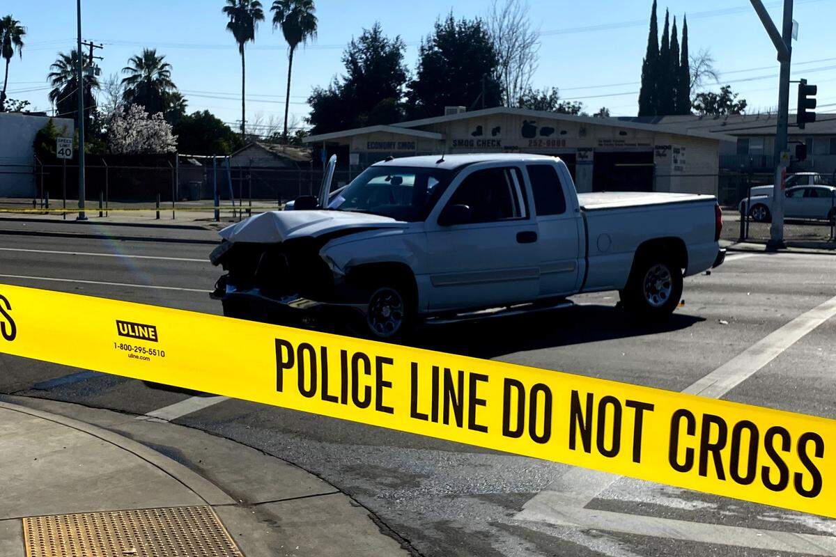 Police were able to arrest a man who fled the scene of a fatal crash near Belmont and Maple avenues after witnesses kept tabs on him until officers were able to arrive Monday, Feb. 7, 2022, according to Fresno police.