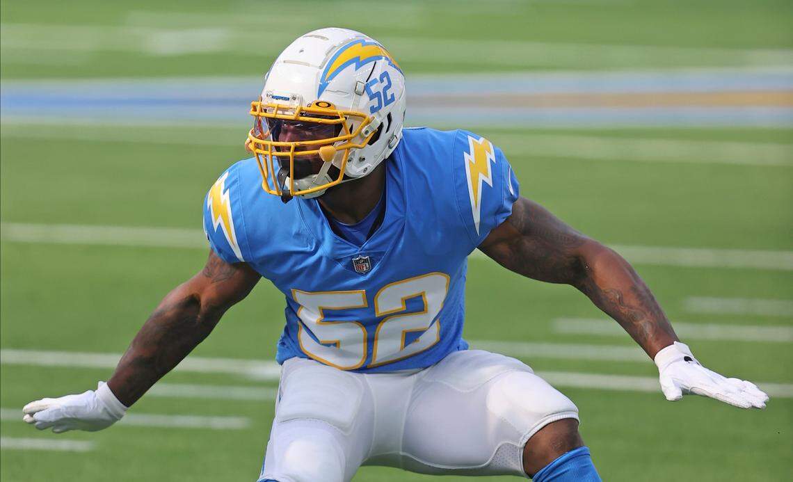 Middle linebacker Denzel Perryman was traded to the Las Vegas Raiders on Wednesday, Aug. 25, 2021.