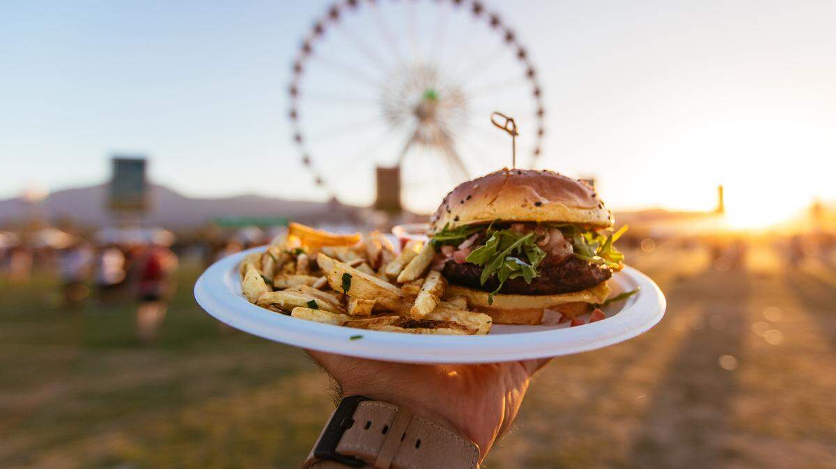 The Fresno fig burger from Eureka! restaurants has become at favorite at the Coachella music festival in southern California.