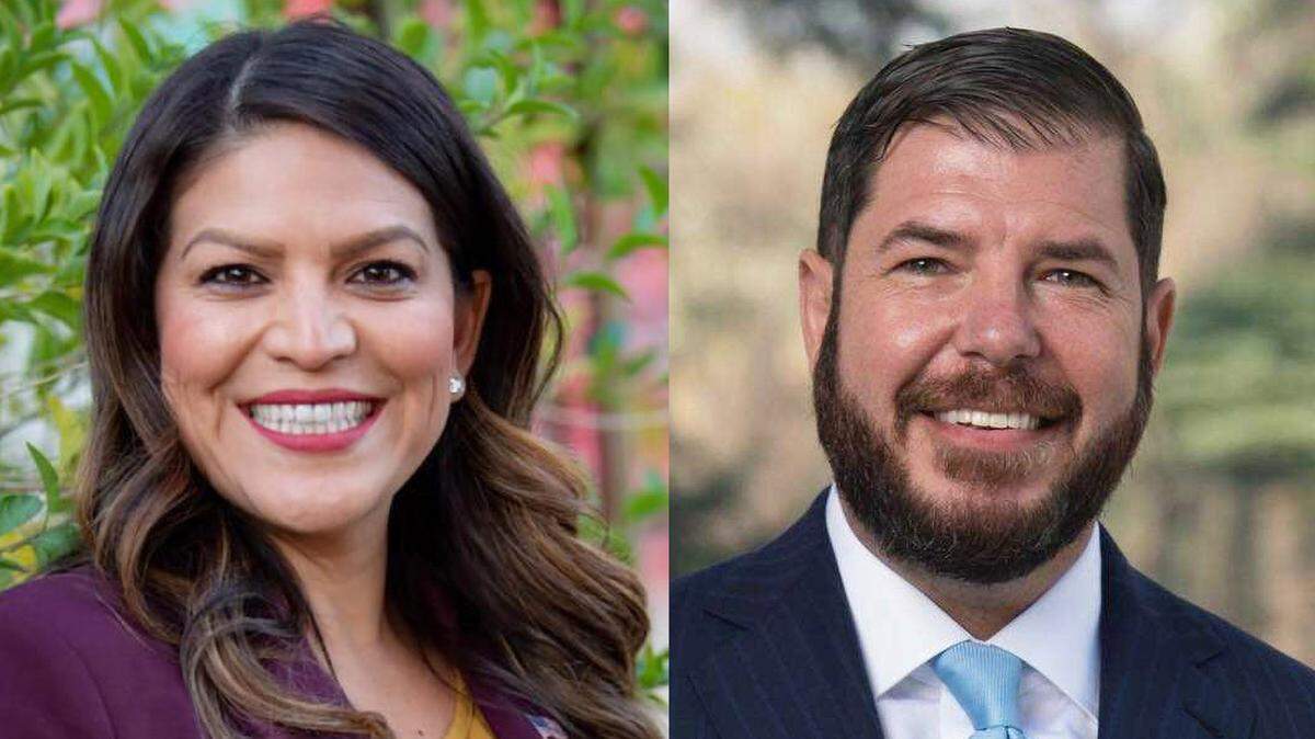 La asambleísta estatal de California Esmeralda Soria (demócrata de Merced), izquierda, y el asambleísta estatal de California Joaquín Arámbula (demócrata de Fresno).
