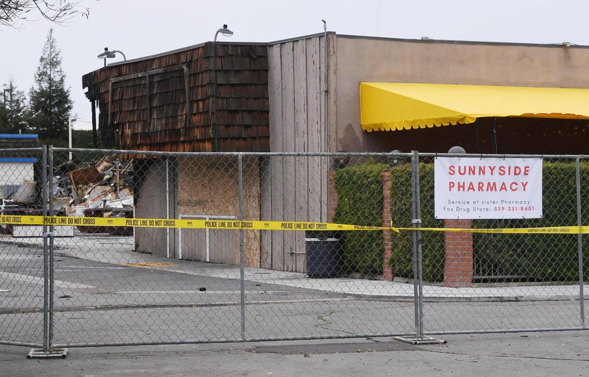 Sunnyside Deli and the building it was located in is shown following a fire. Photographed Wednesday, Jan. 11, 2023 in Fresno.