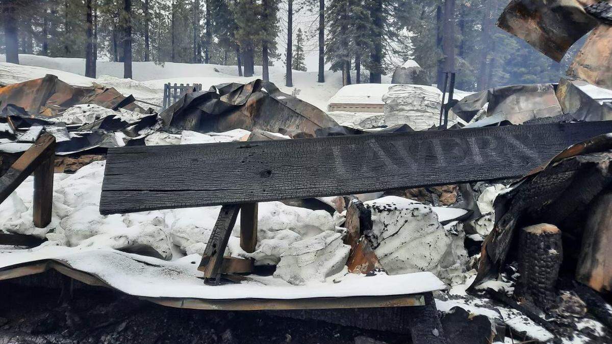 Ponderosa Lodge in the southern Sierra mountains was destroyed by fire on Friday March 10, 2023.