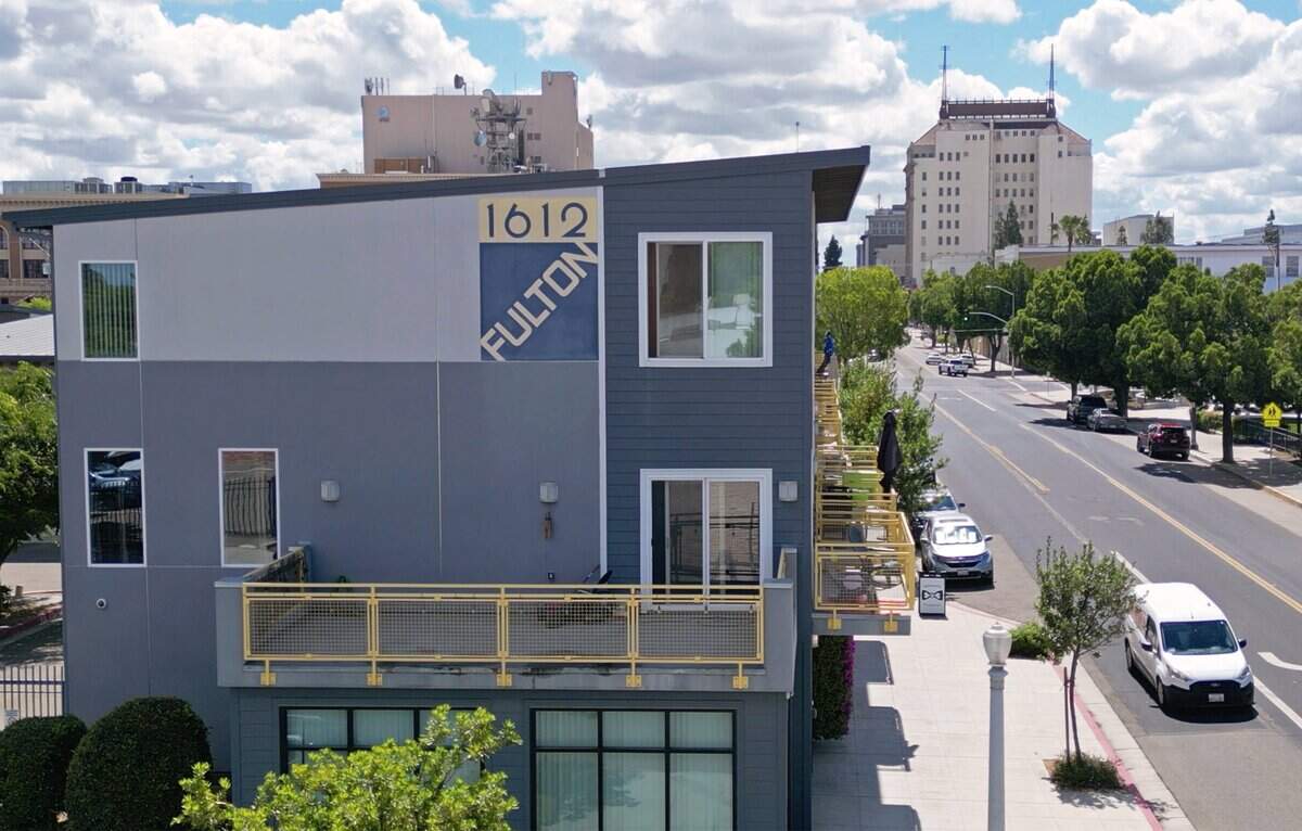 1612 Fulton by Granville Homes, located on Fulton Street, photographed Wednesday, April 22, 2026 in downtown Fresno. Granville Homes has posted its urban portfolio for sale.