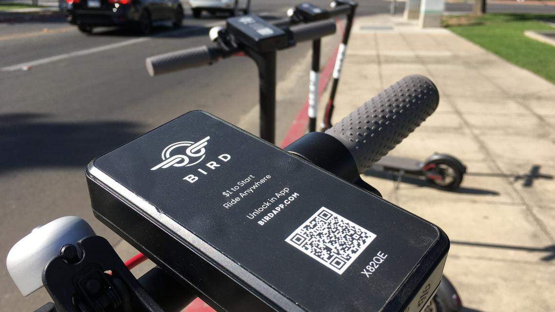 The Bird company unveiled its electric scooters in Fresno on Thursday, Aug. 16, 2018. The city has since moved to restrict the scooters.