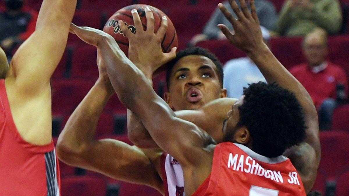 Fresno State forward Orlando Robinson, pictured in action earlier this season, scored 31 points in the Bulldogs’ 69-67 overtime victory over San Jose State at the Mountain West Conference tournament. It was the Bulldogs’ third overtime game in a row.