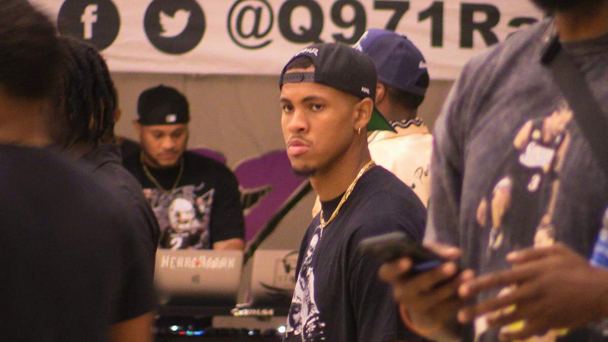 Miami Heat center and former Fresno State star Orlando Robinson at a basketball game at Fresno City College on Sunday, July 30, 2023.
