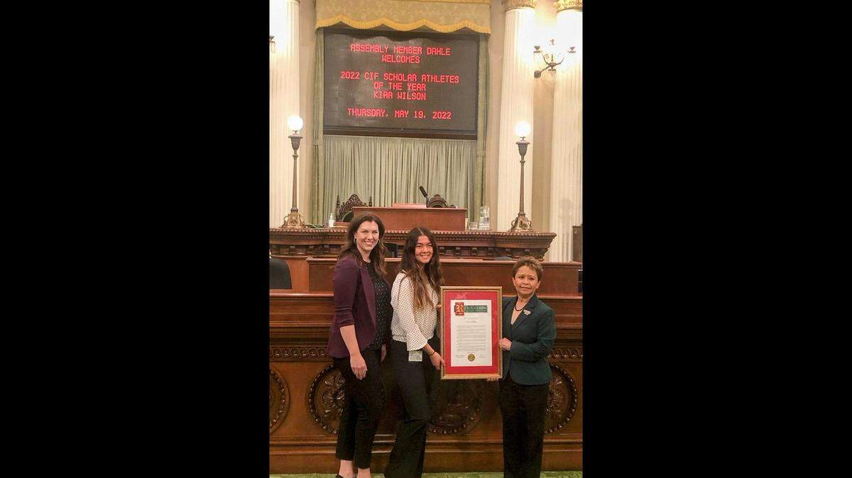Kingsburg High senior Kira Wilson was named the CIF Scholar-Athlete of the Year. She was recognized at the State Capitol on Thursday, May 19, 2022.