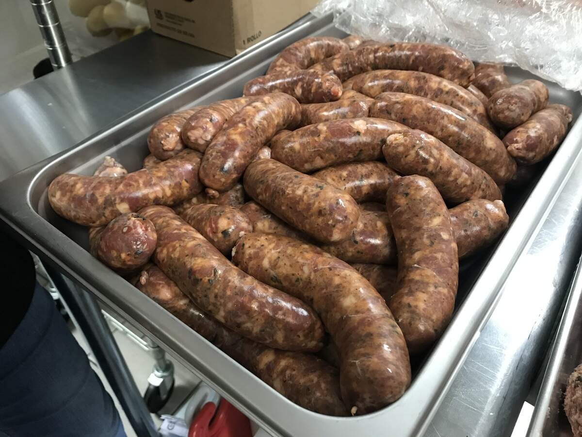 Sausage is made on site at Famous Ray’s Northside Deli in Fresno. The newly opened deli near Fresno State sells other meats, cheeses and prepared foods too.