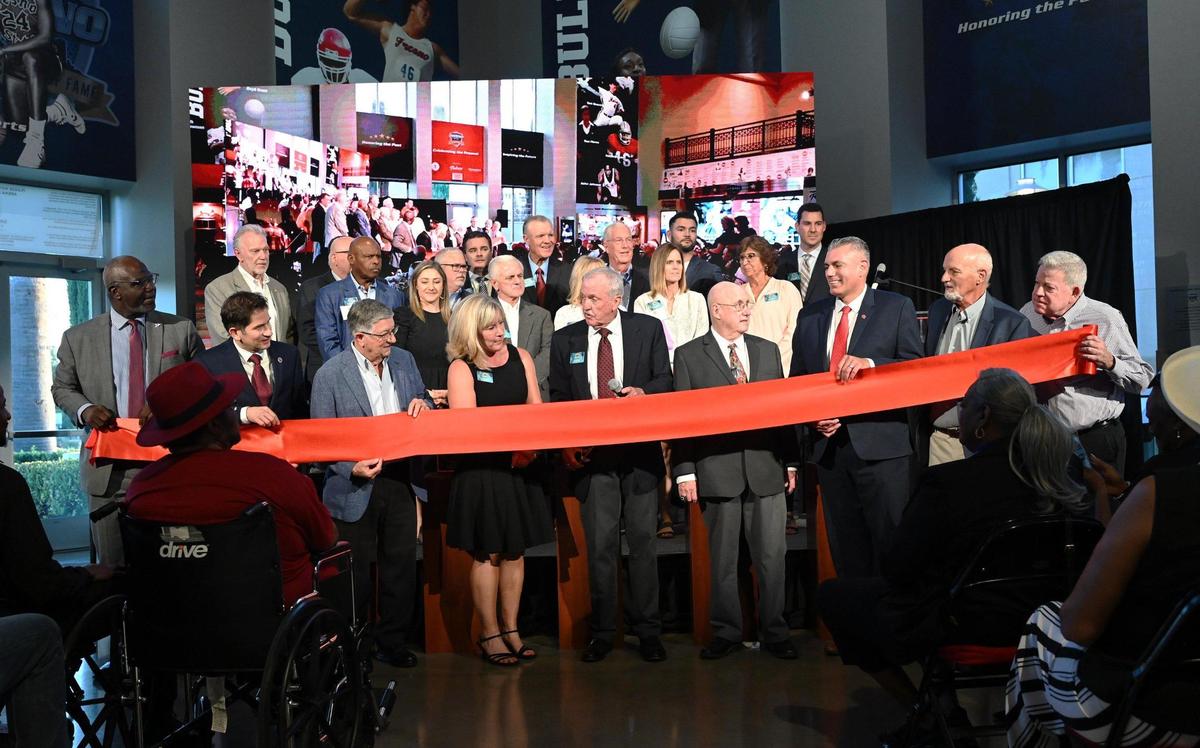 The ribbon cutting ceremony for at the 63rd Annual Fresno County Athletic Hall of Fame Enshrinement Night celebrated its new home within the Save Mart Center Wednesday, Sept. 21, 2022 in Fresno.
