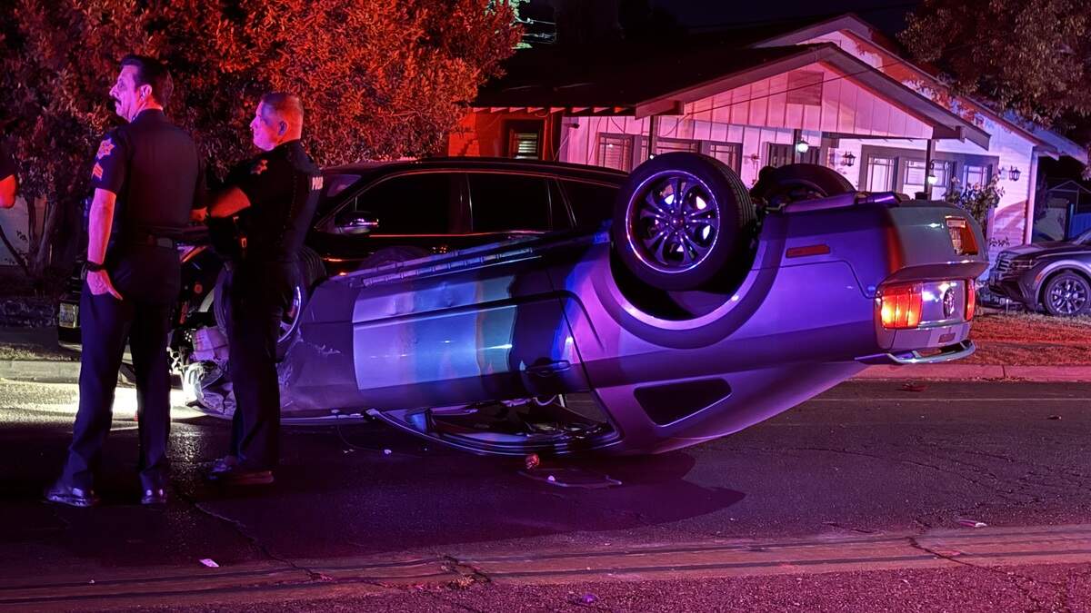 A driver was injured after the vehicle rolled over and flipped upside down at Dakota and Thorne Avenues in Fresno, California on Saturday, July 4, 2026.