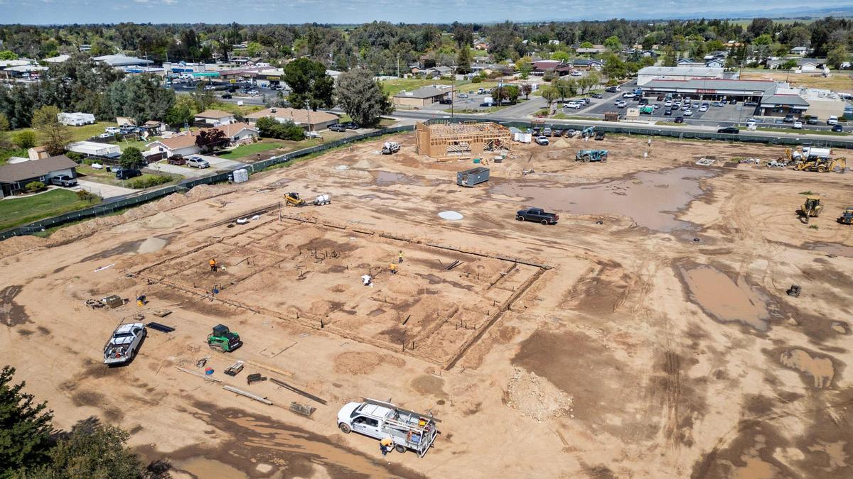Construction has begun on a project on Avenue 12 in Madera Ranchos, photographed on Thursday, April 3, 2025, that will include the town’s first Starbucks as well as a gas station with a car wash and a Camarena Health facility.