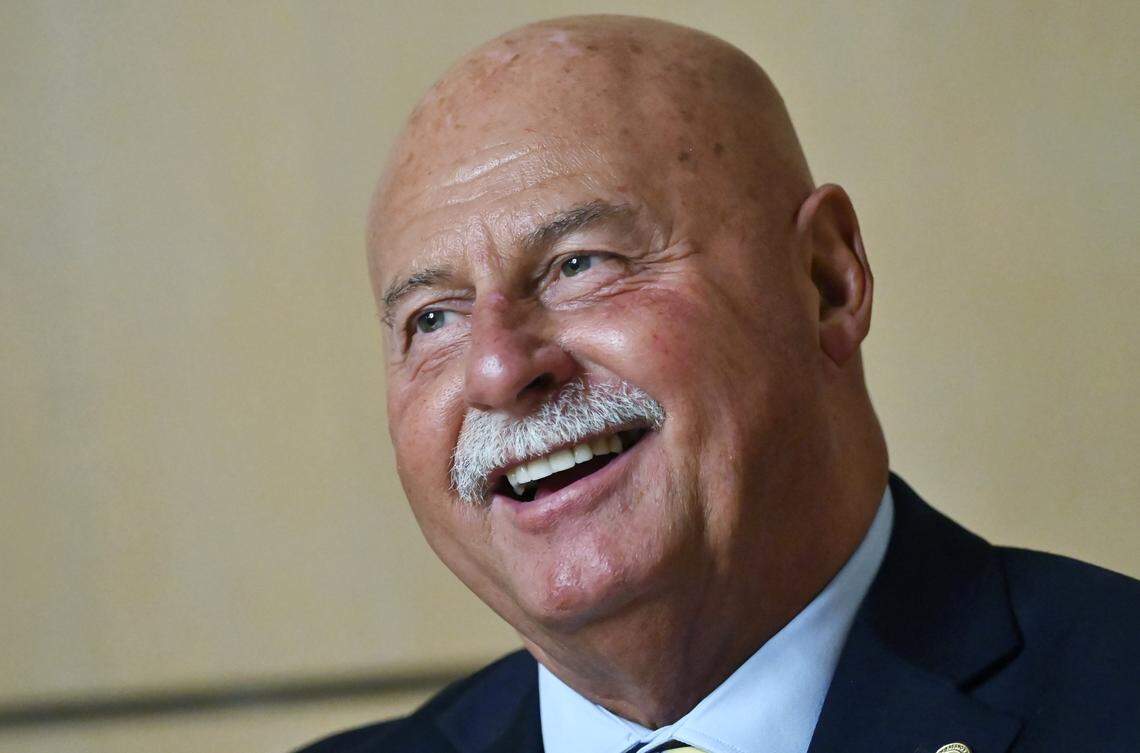 Fresno mayor Jerry Dyer addresses a wide range of topics during a Q&A session with Bee reporter Melissa Montalvo Monday, Feb. 9, 2026 at City Hall in Fresno.