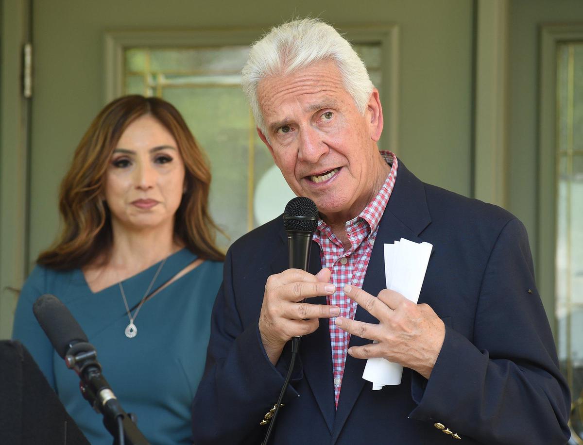 Congressman Jim Costa announces $42 million in federal funding for the Fresno County Economic Opportunities Commission from the U.S. Department of Health and Human Services, during a press conference Friday June 18, with Emilia Reyes, CEO of Fresno EOC, left.