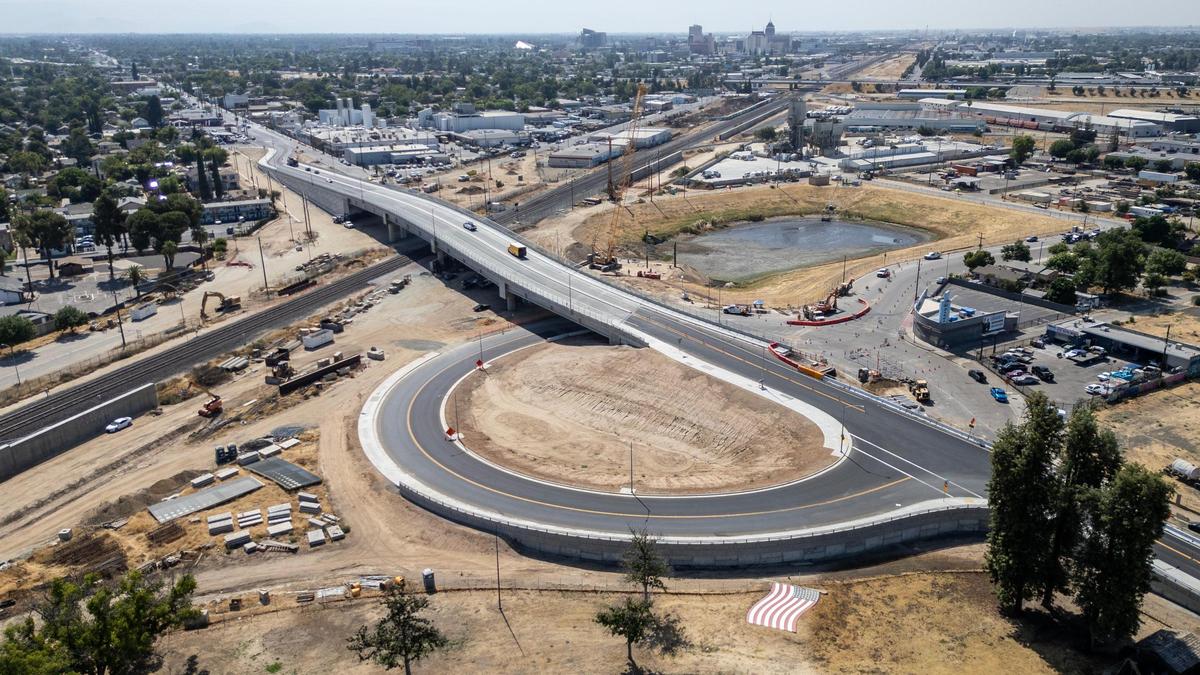 The Belmont Avenue overpass bridge, or grade separation, is now open in Fresno after construction began in 2022. The four-lane bridge will take traffic and pedestrians over the Union Pacific Railroad and high-speed rail tracks. The bridge itself spans more than 611 feet long and 62 feet wide.