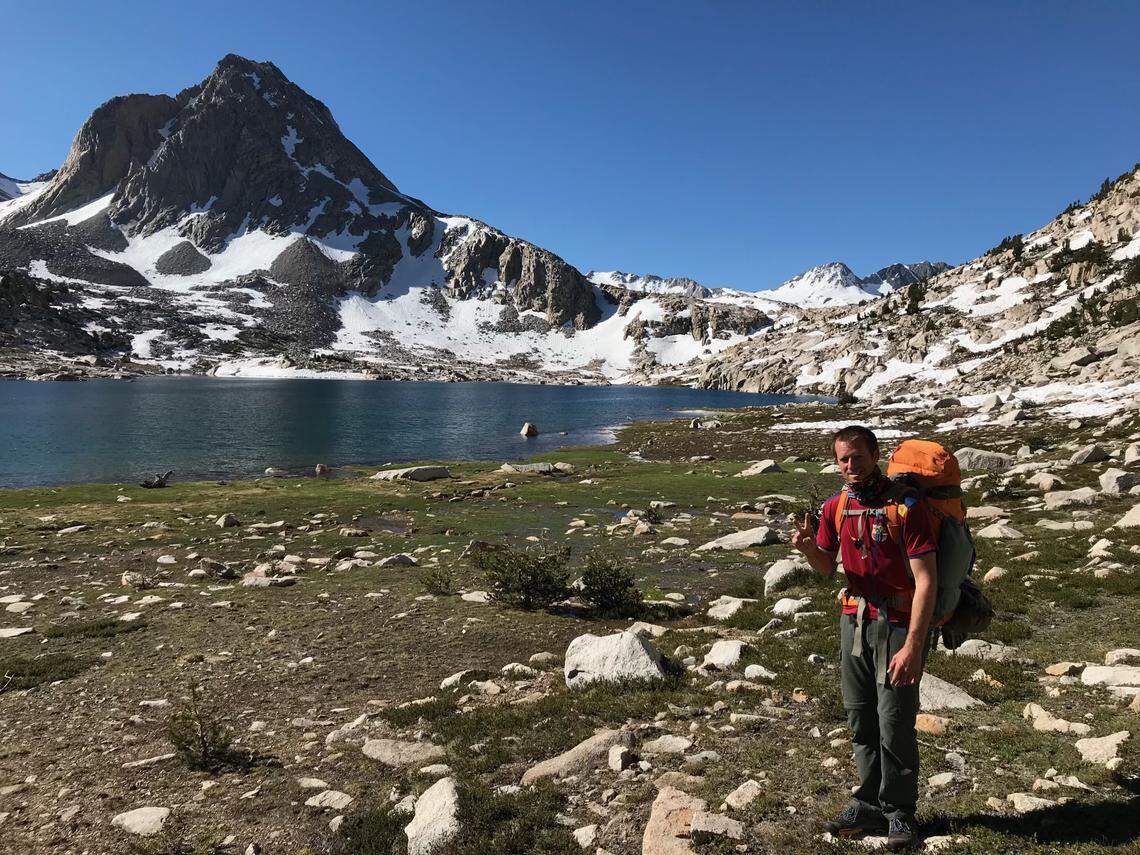 Nicholas Torchia at Evolution Lake along the John Muir Trail while backpacking in 2019.