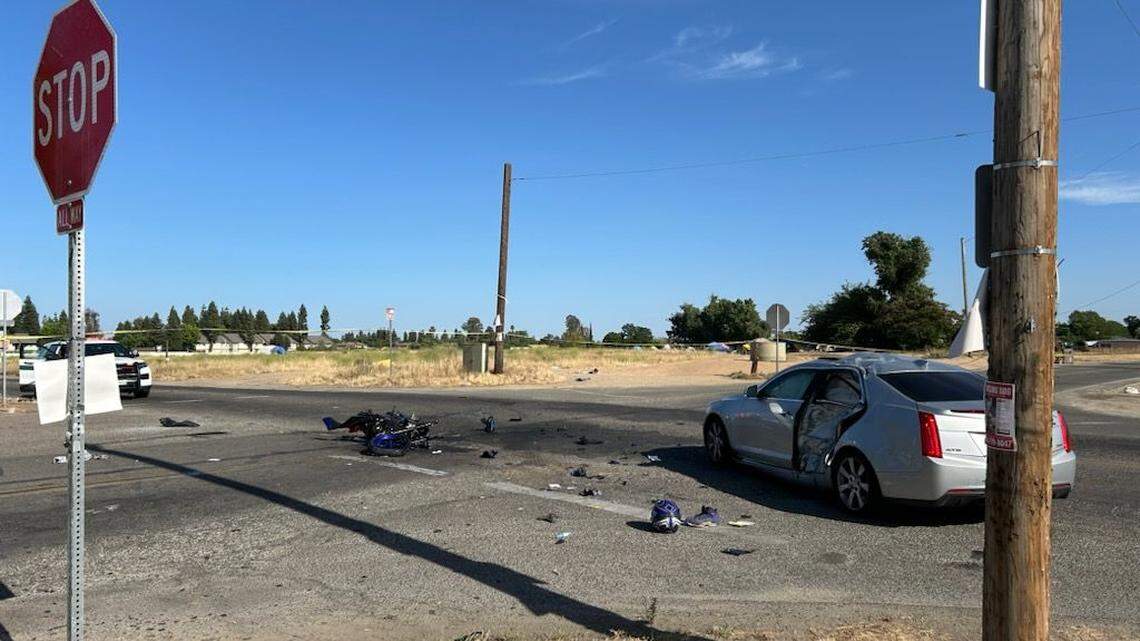 Two on a motorcycle were injured in a collision following a pursuit that ended at Shields and Valentine avenues on Friday, May 24, 2024.