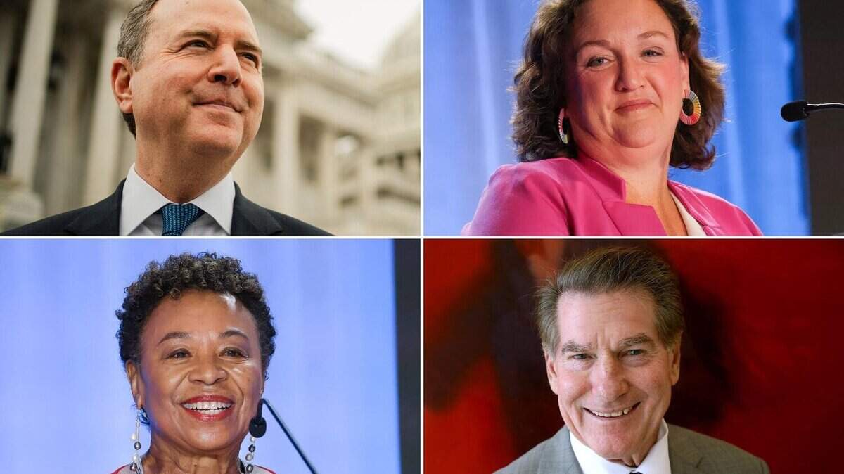 Who could replace the late California Sen. Feinstein in 2024 election? Clockwise from top left, Rep. Adam Schiff, Rep. Katie Porter, former Los Angeles Dodger Steve Garvey and Rep. Barbara Lee. (File photos/Los Angeles Times/TNS)