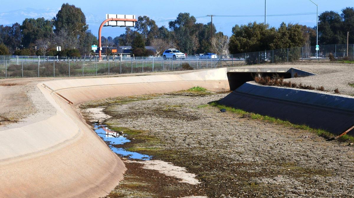 The Enterprise Canal is seen winding its way towards Highway 168 in Clovis.