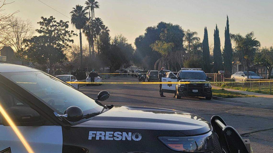 Law enforcement was in a standoff with a suspect who barricaded himself in a home in southeast Fresno, California on Thursday, Jan. 27, 2022.
