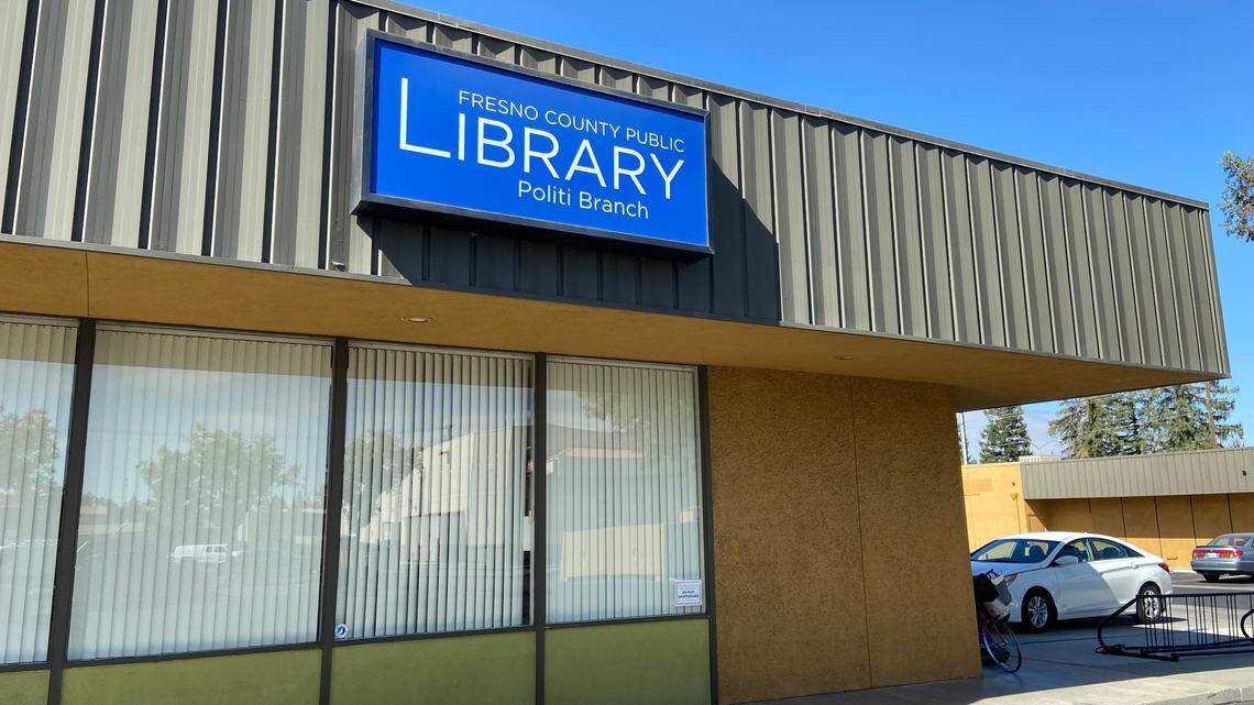 The Politi Branch of the Fresno County Public Library, tucked inside a strip mall on the southwest corner of First Street and Bullard Avenue in northeast Fresno. Supporters have long eyed a move to a larger, more visible space.