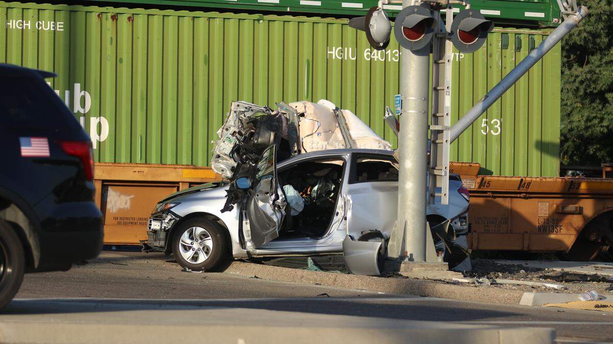 A man died after a train collided with his vehicle Wednesday evening in Kingsburg. Preliminary signs indicate the man tried to drive around crossing arms when the train struck him.