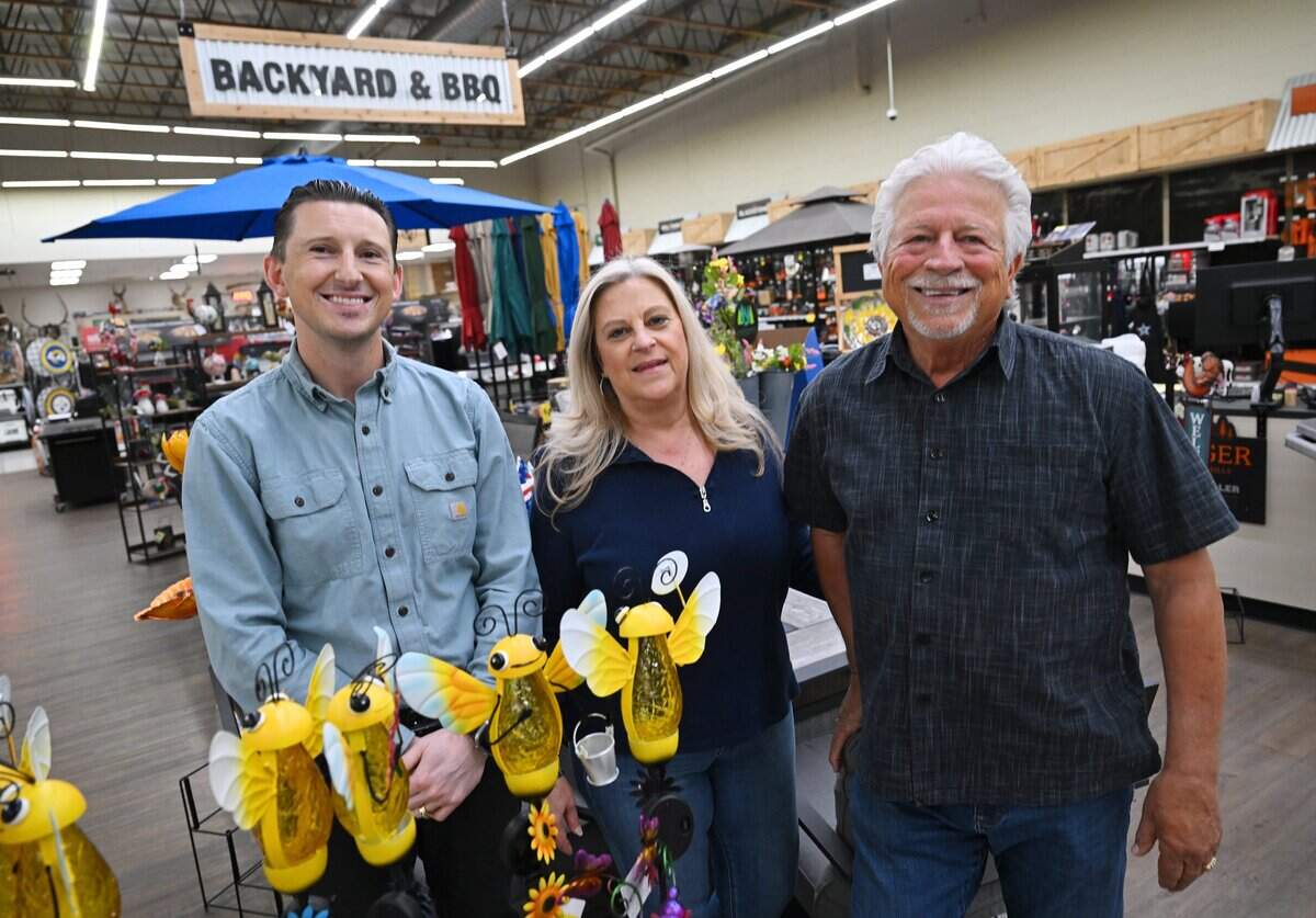 Fresno Ag's chief operations manager Ian Williams, left, with co-owners and siblings Michelle WIlliams, center and Pat Marchese, right, Thursday, May 28, 2026 in Fresno.