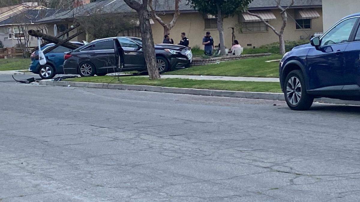 Law enforcement responded to a crash in Fresno, California on Wednesday, Feb. 14, 2024.