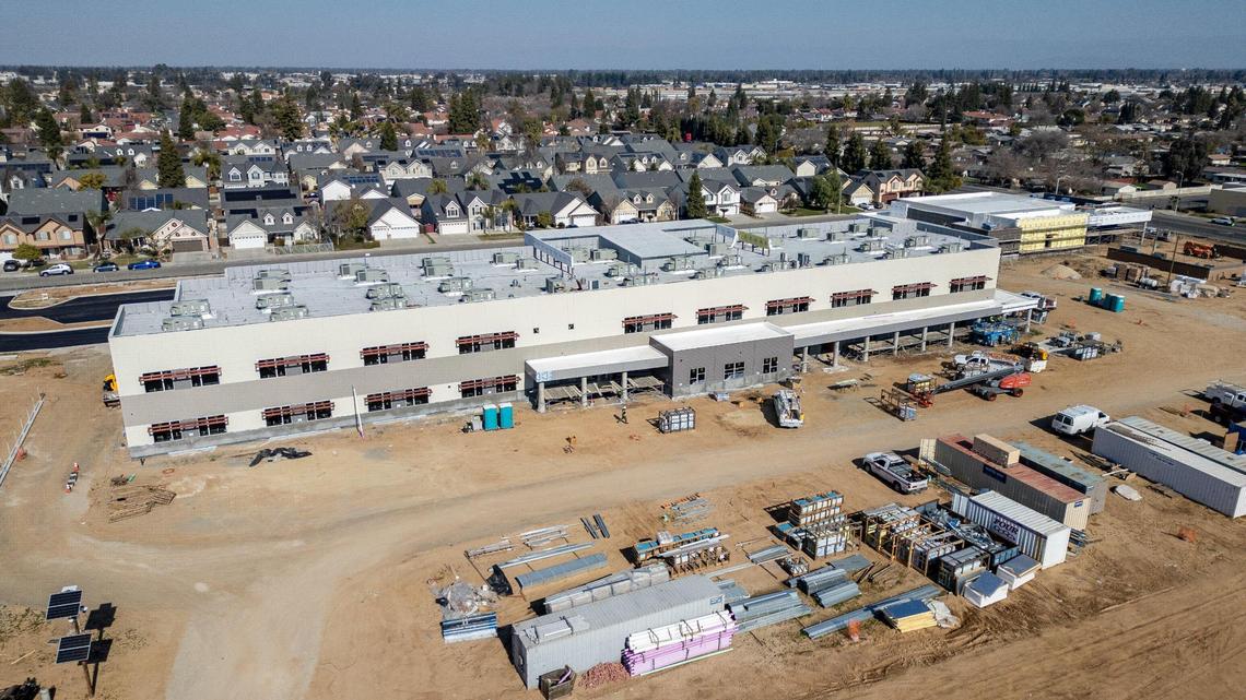 Construction continues on what will be Jaswant Singh Khalra Elementary school at Shields and Brawley in west Fresno on Wednesday, Jan. 29, 2025. It will be the first public school in North America named after someone of Sikh decent.