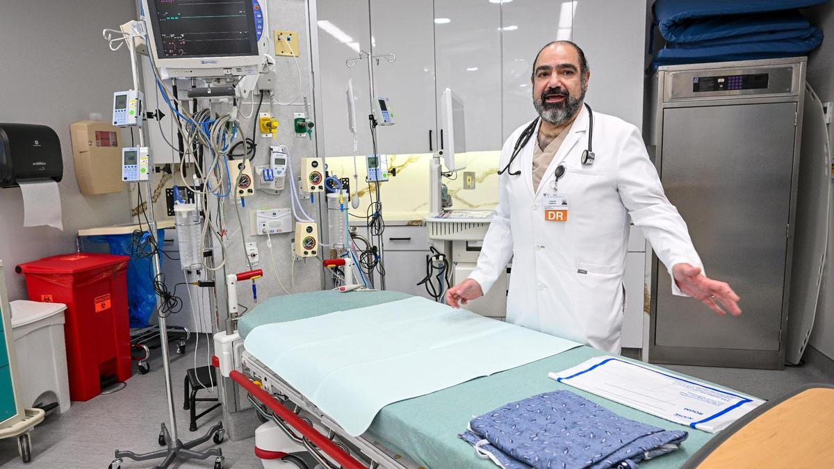 Emergency Doctor Farshad Karimpour shows one of the trauma rooms at Madera Community Hospital in Madera during its reopening on Tuesday, March 18. 2025.
