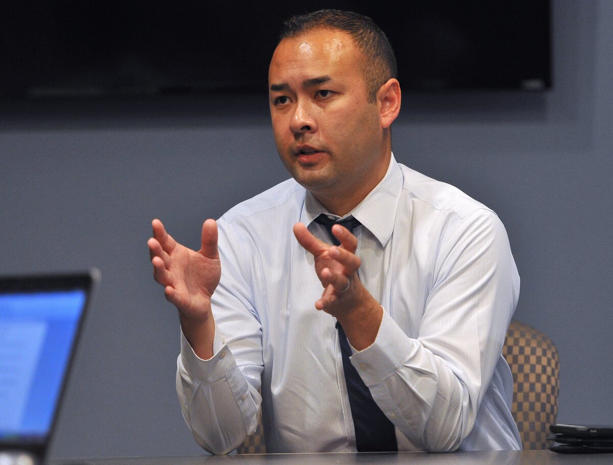 Democratic Congressional candidate Andrew Janz discusses issues during an editorial board meeting, Tuesday Sept. 4, 2018.
