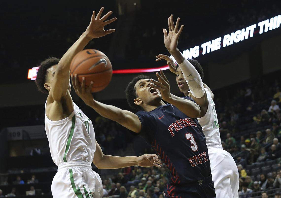 Fresno State freshman guard Jarred Hyder played through double teams and had a career-high six assists in the Bulldogs’ 79-64 victory over San Jose State Saturday, Jan. 4, 2020.